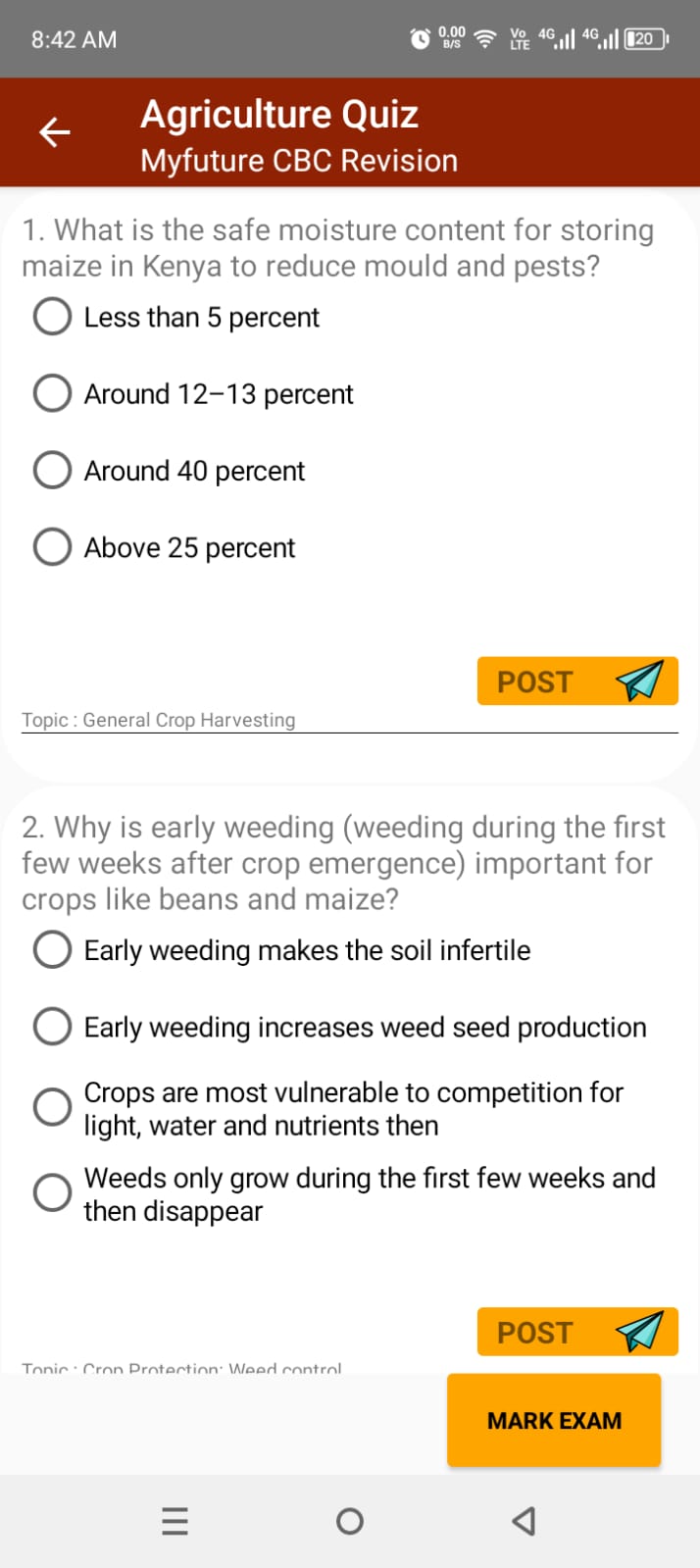 CBC quiz interface Kenya